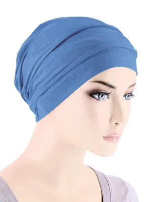 Bamboo Pleated Cap Periwinkle Blue