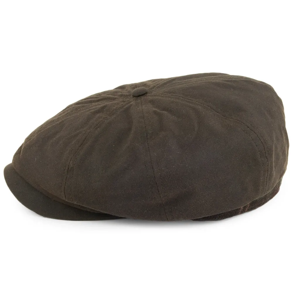 Barbour Hats Guillemot Wax Cotton Newsboy Cap - Olive