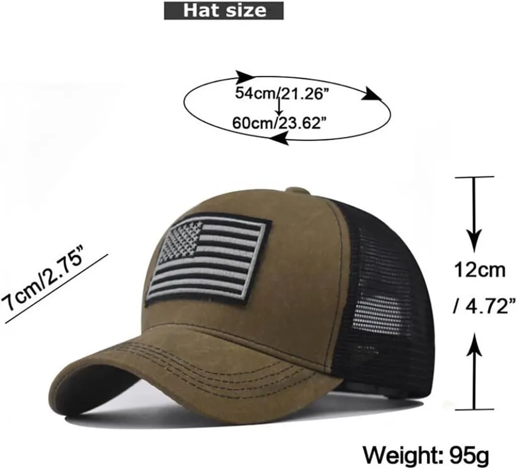 Baseball Cap Adjustable Trucker Hat Ponytail Sun Hats for Women Men