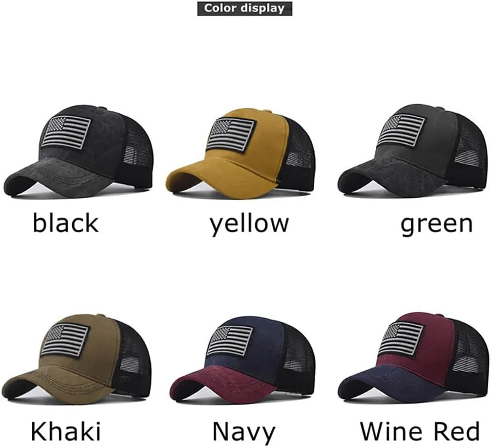 Baseball Cap Adjustable Trucker Hat Ponytail Sun Hats for Women Men