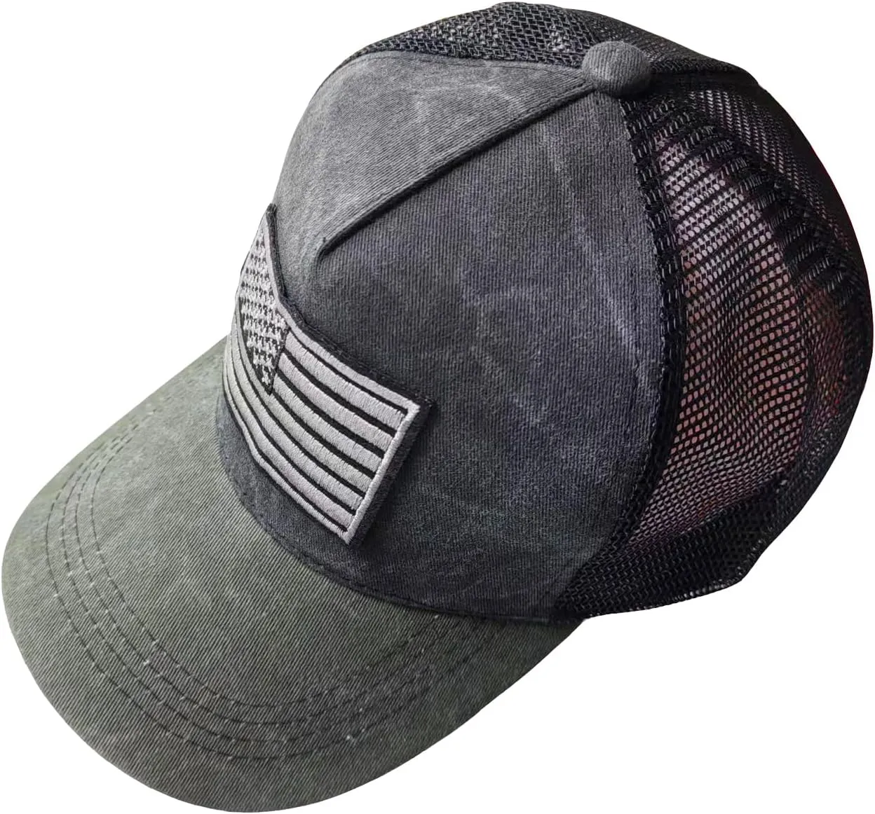 Baseball Cap Adjustable Trucker Hat Ponytail Sun Hats for Women Men
