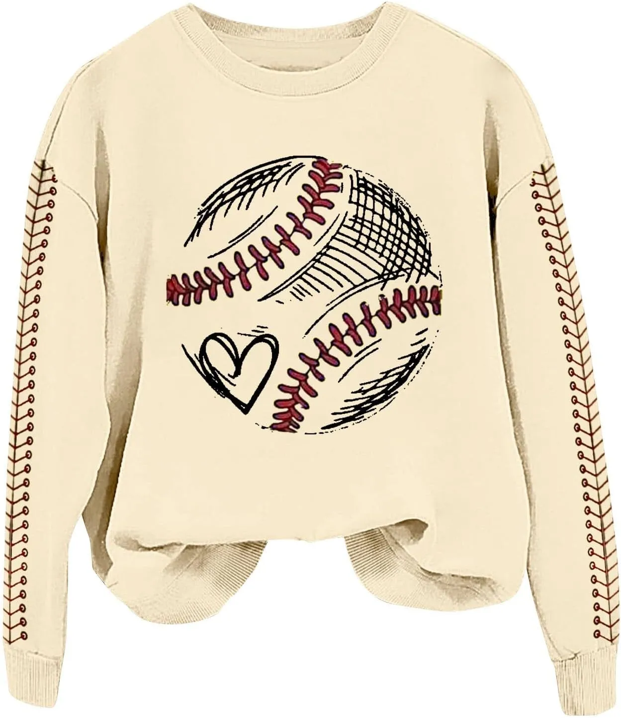 Baseball Sweatshirt for Womens 2025 Long Sleeve Comfy Baseball Shirts Softball Crewneck Blouses Fall Workout Tops