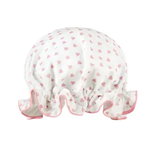 Bath Hat Heart Pink