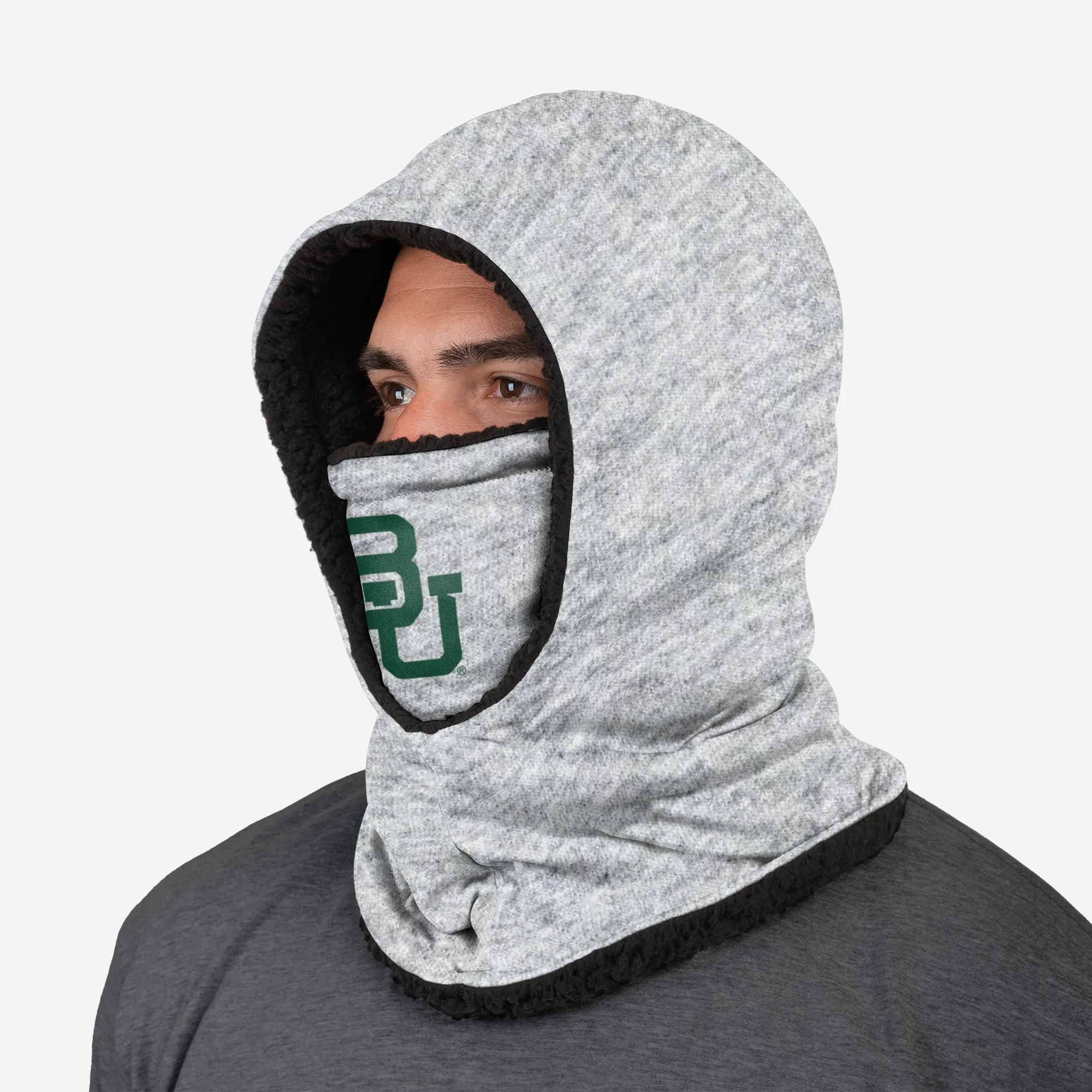 Baylor Bears Heather Grey Big Logo Hooded Gaiter
