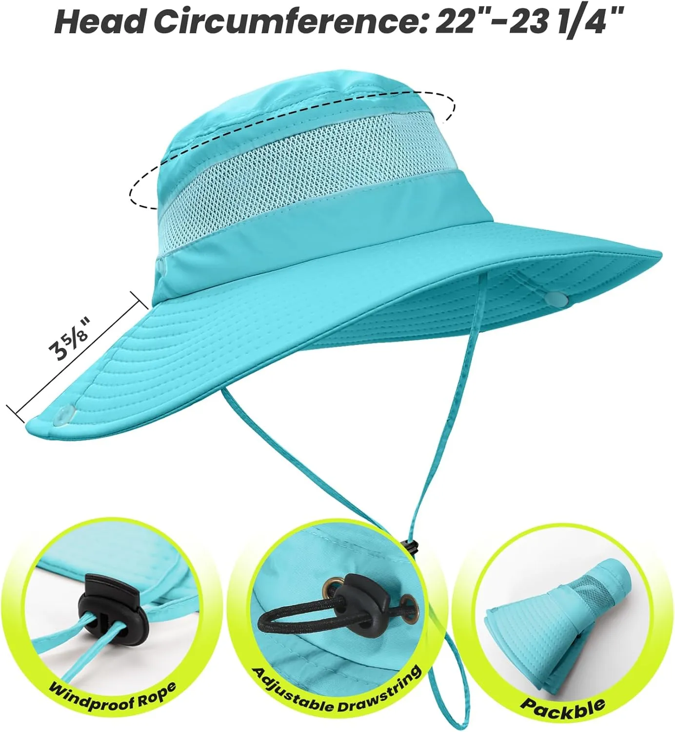 Beach Sun Hats for Women UV Protection High Ponytail Hole UPF 50  Fishing Safari Garden Hiking Hat Packable
