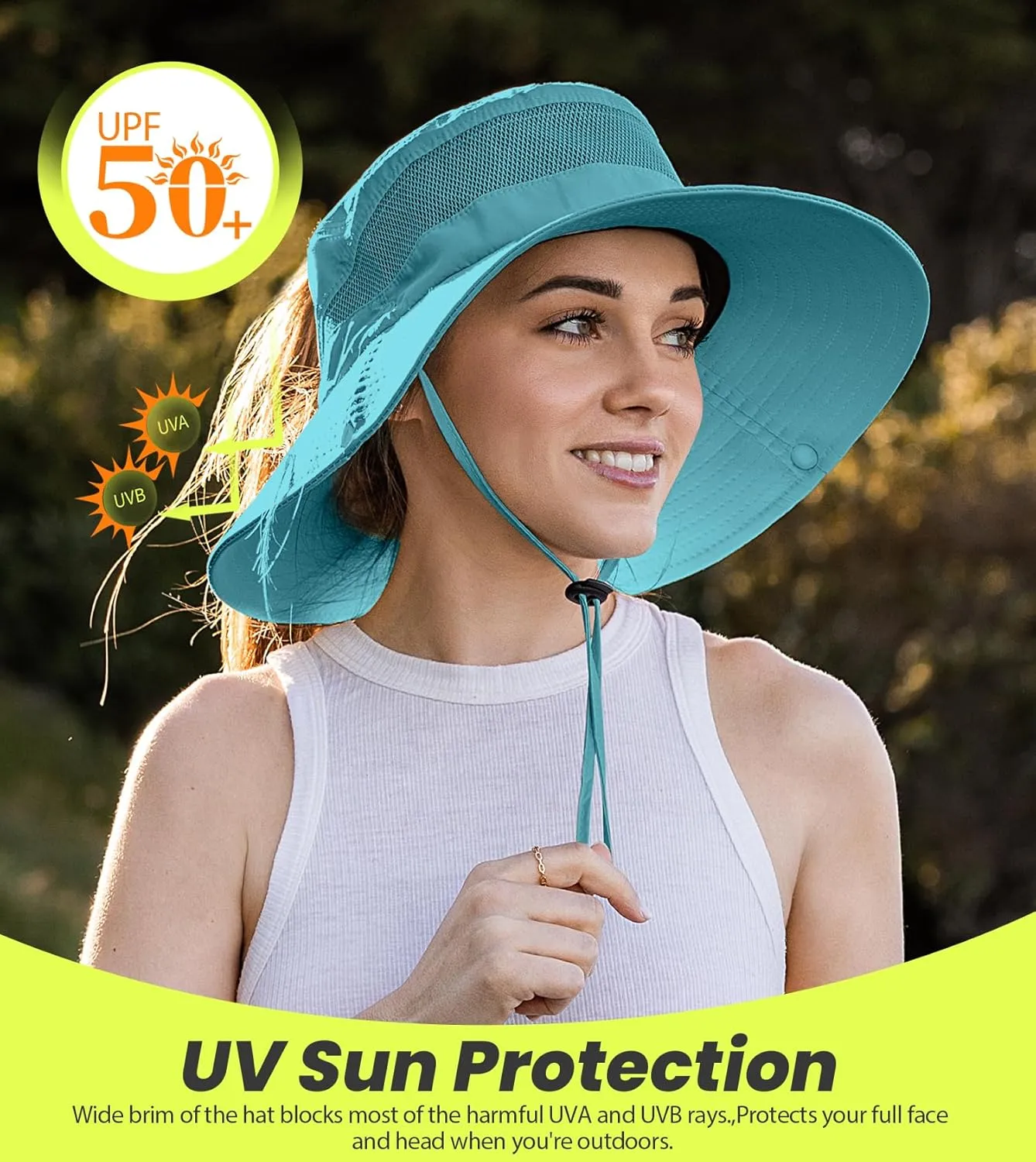 Beach Sun Hats for Women UV Protection High Ponytail Hole UPF 50  Fishing Safari Garden Hiking Hat Packable