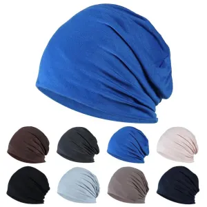 Beanie Cap, Unisex Knit Polyester, Windproof & Breathable, Stylish Slouchy Design, Patchwork Pattern, All-Season Wear