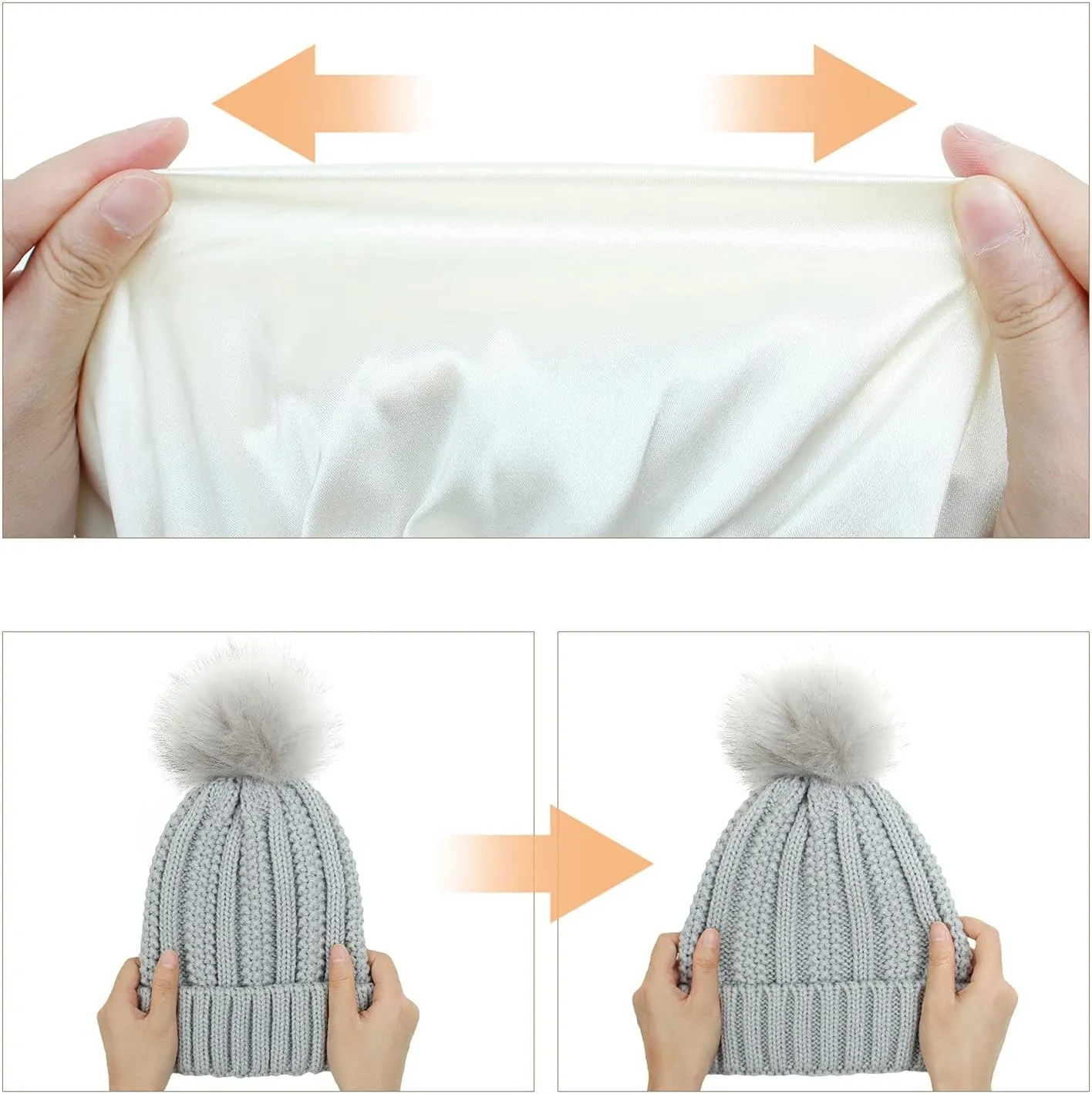 Beanie for Women Men Soft Beanie Hat with Faux Fur Pom Winter Knit Beanies Hats Thick Knitted Ski Cap Warm Hat