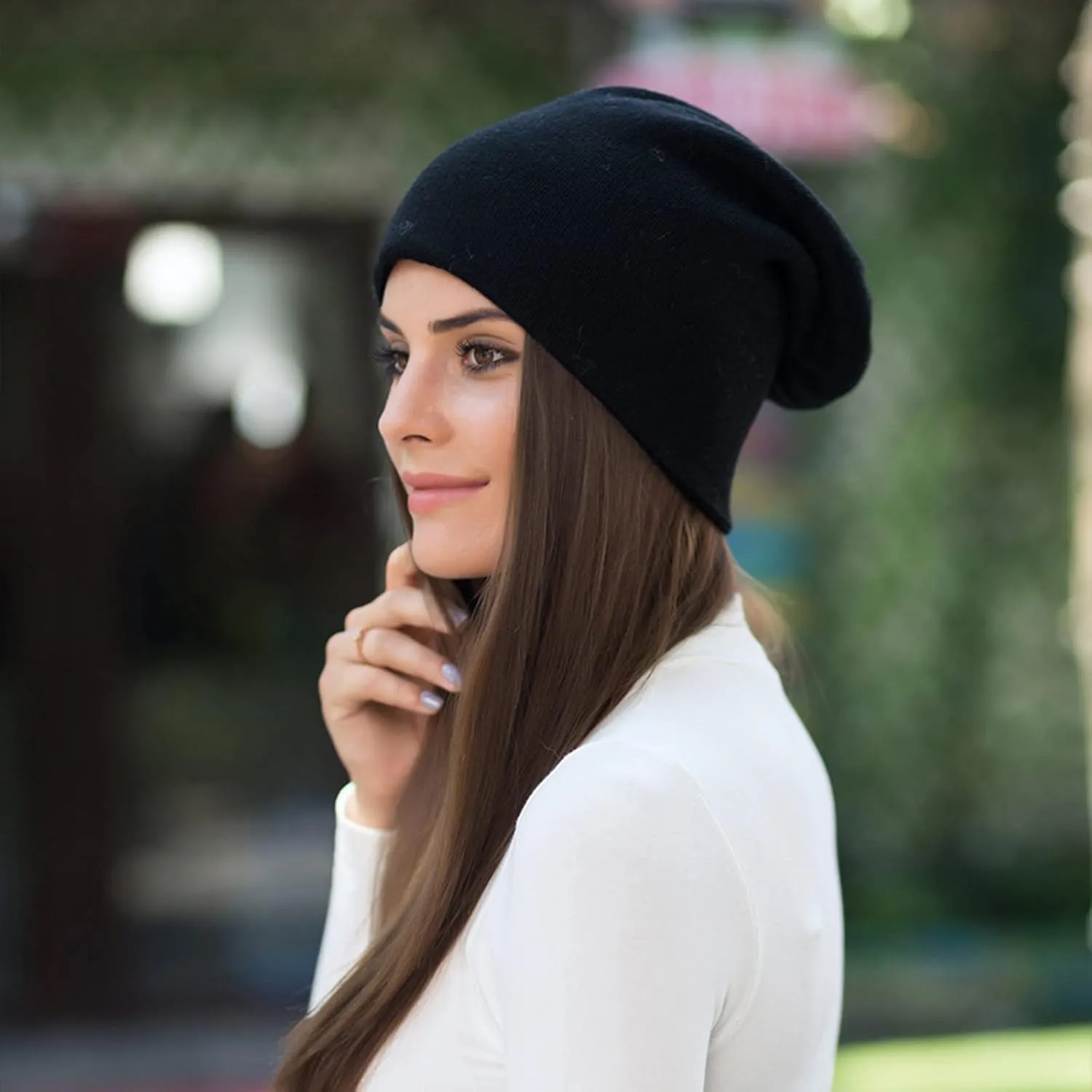 Beanie Hat Adult Winter Cap Cashmere Beanie Short Beanie Pom Pom Beanie Cute Beanie Hiking Beanie Ponytail Beanie