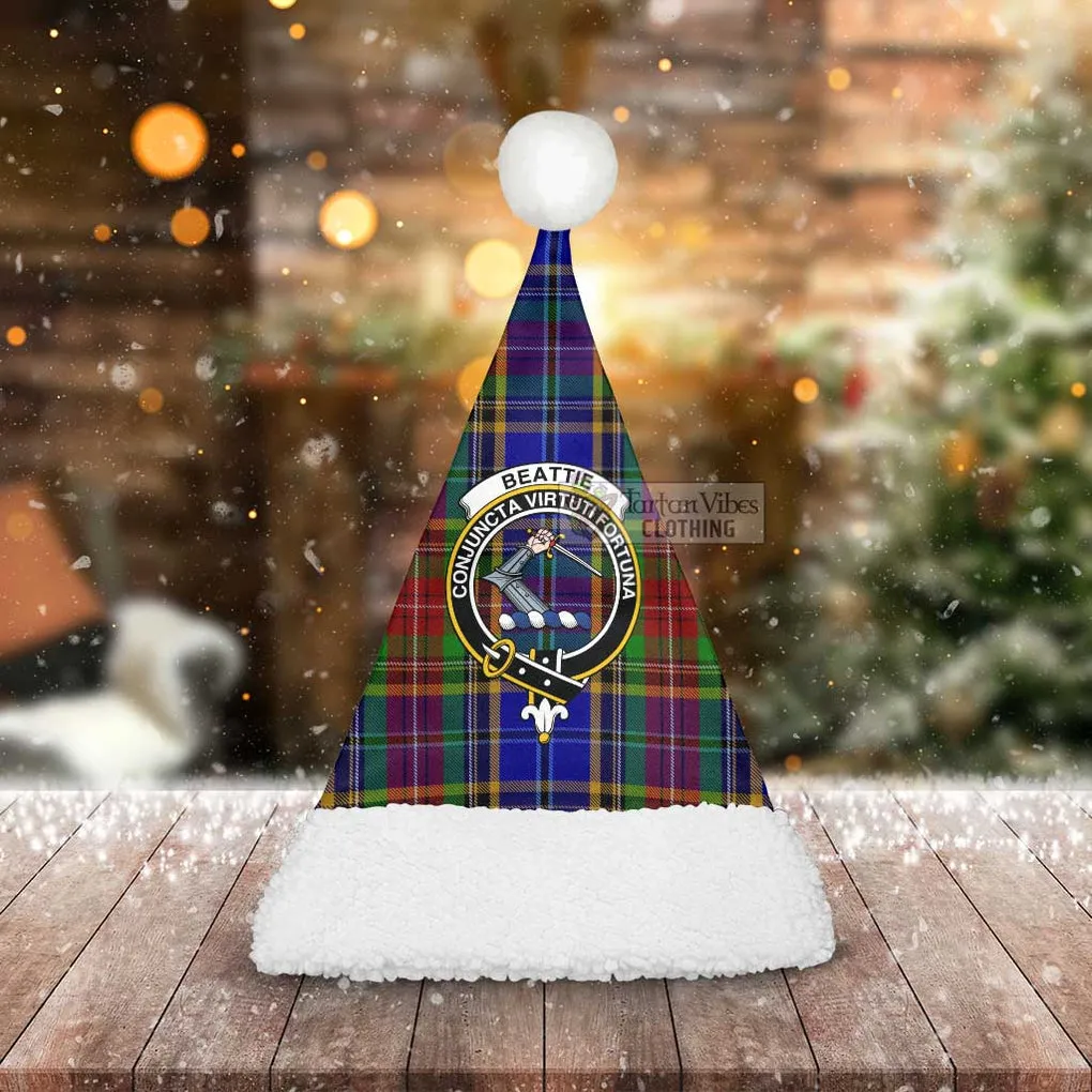 Beattie (Beatty) Tartan Christmas Santa Hats with Family Crest