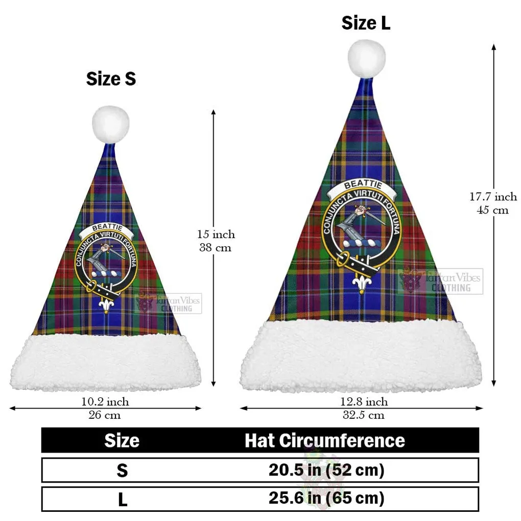 Beattie (Beatty) Tartan Christmas Santa Hats with Family Crest