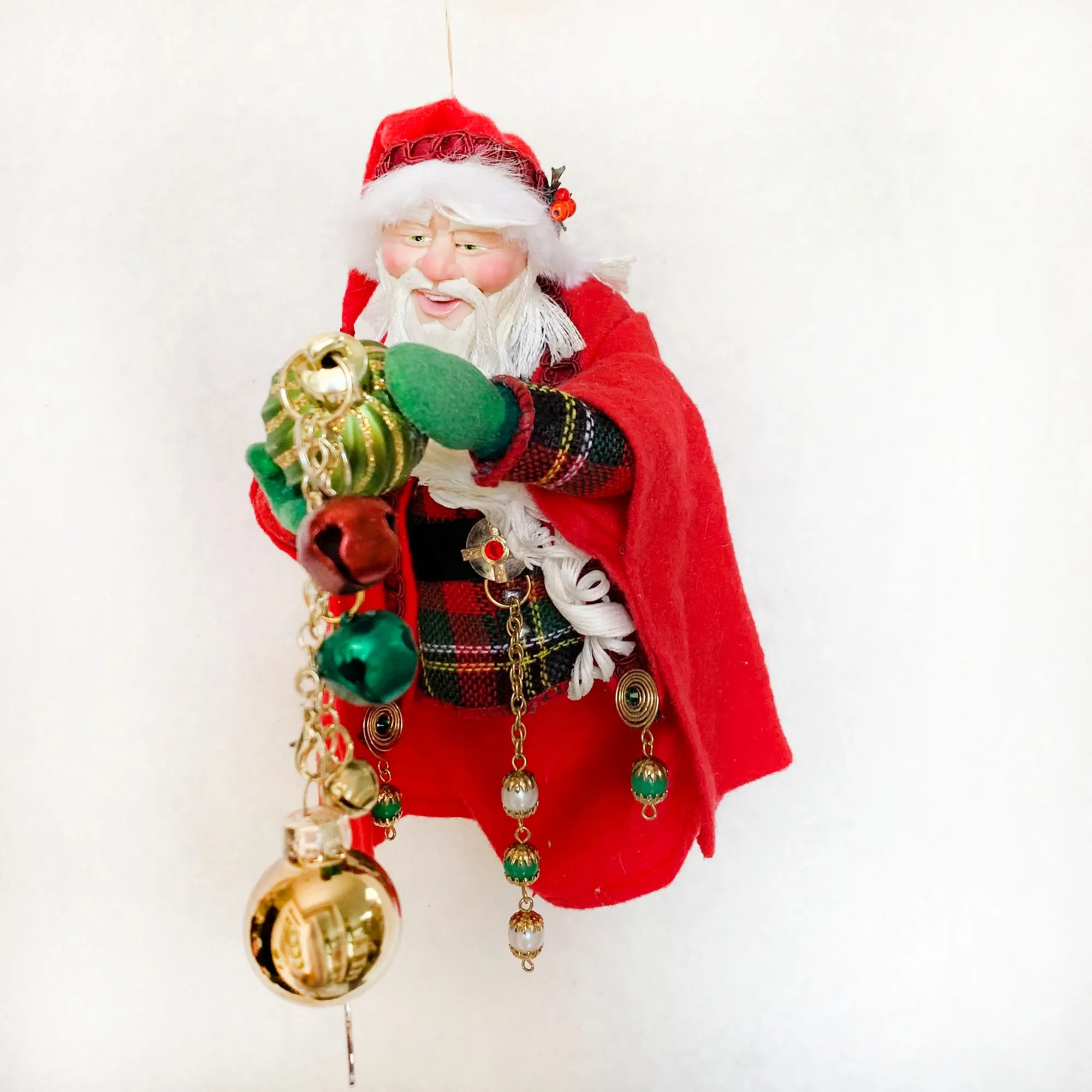 Beautiful Christmas Baubles - Santa admiring decorative balls - Hanging Ornament