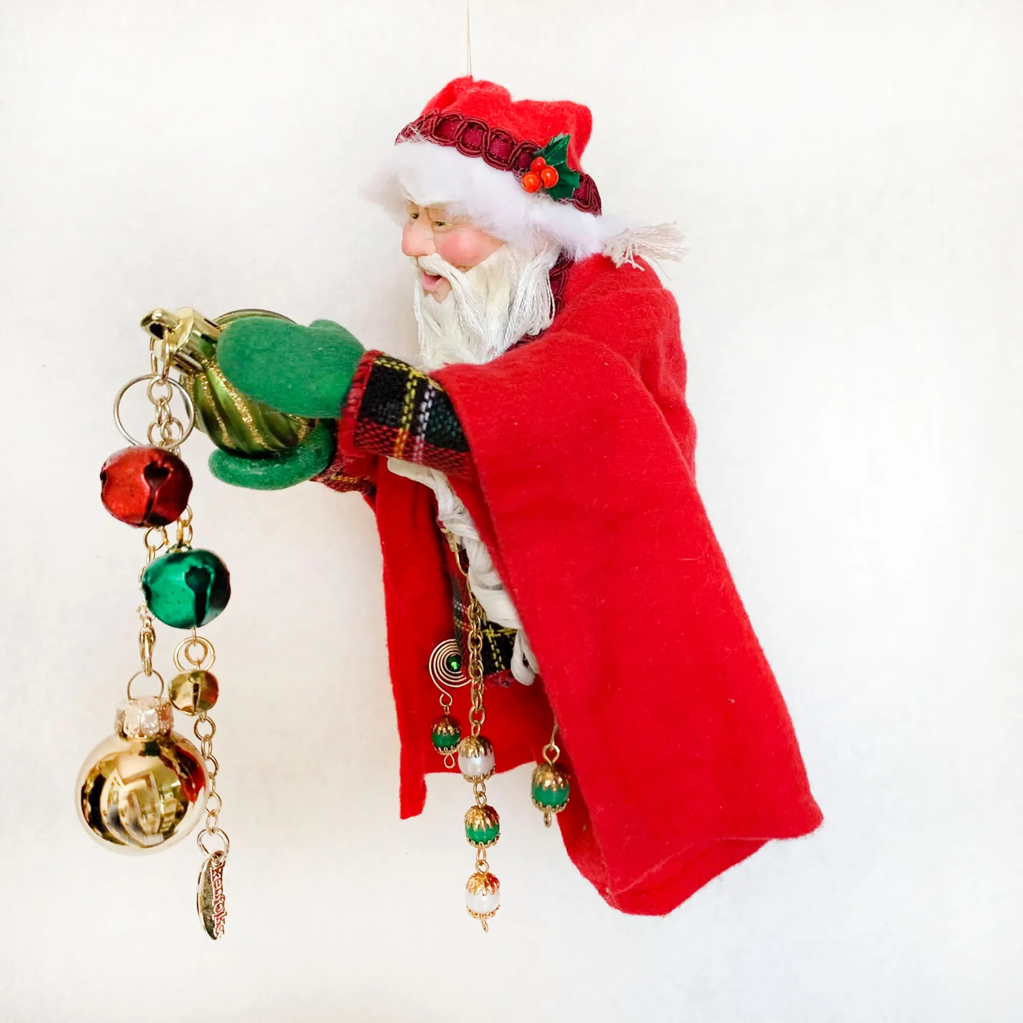 Beautiful Christmas Baubles - Santa admiring decorative balls - Hanging Ornament