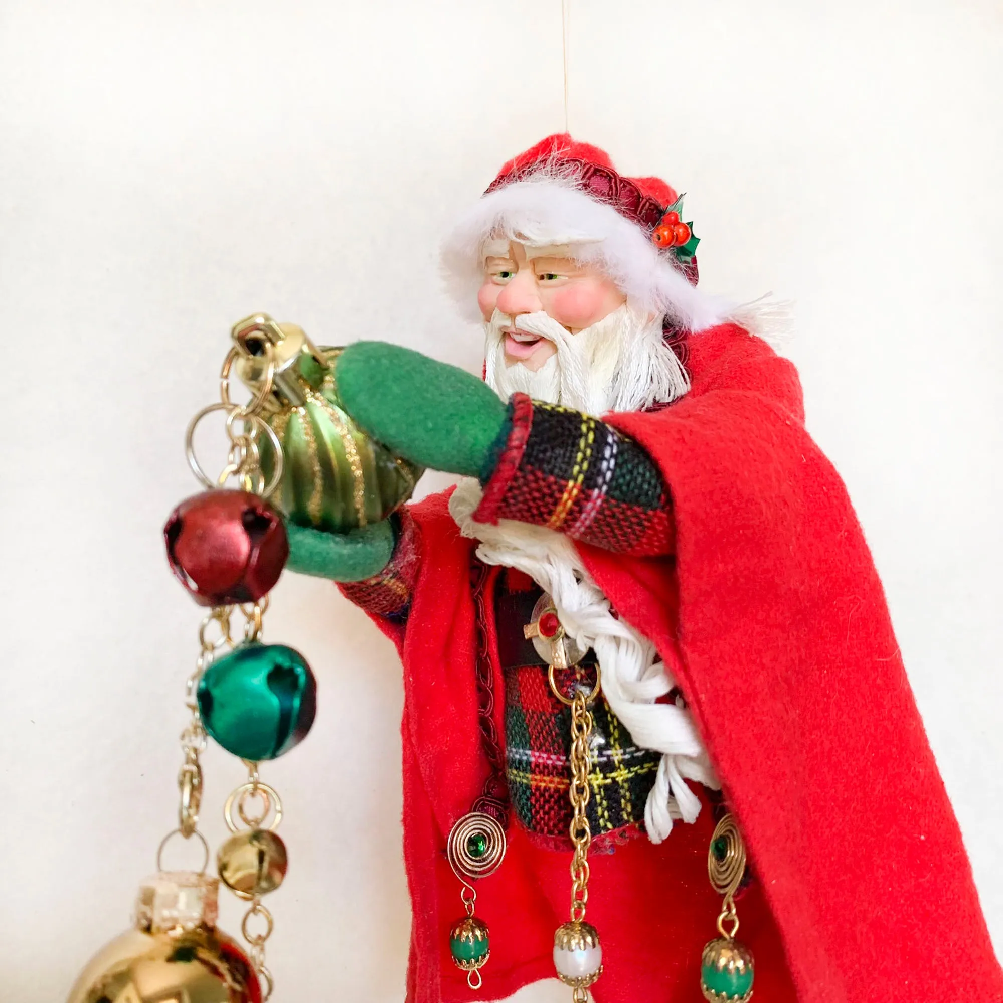 Beautiful Christmas Baubles - Santa admiring decorative balls - Hanging Ornament