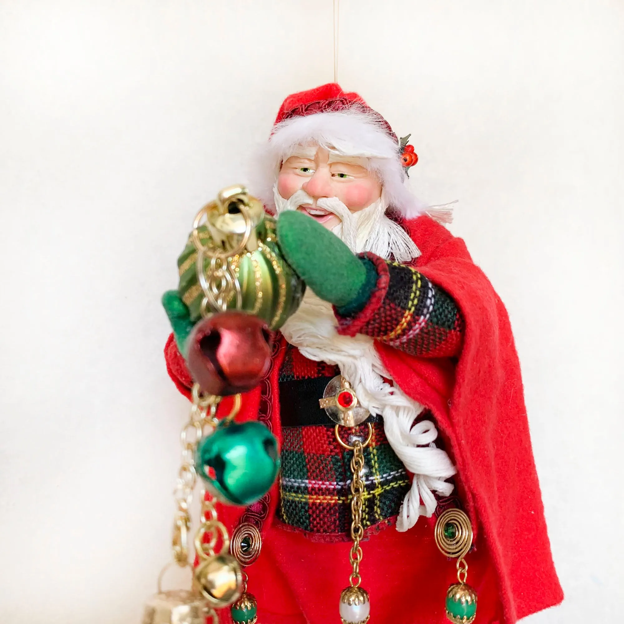 Beautiful Christmas Baubles - Santa admiring decorative balls - Hanging Ornament