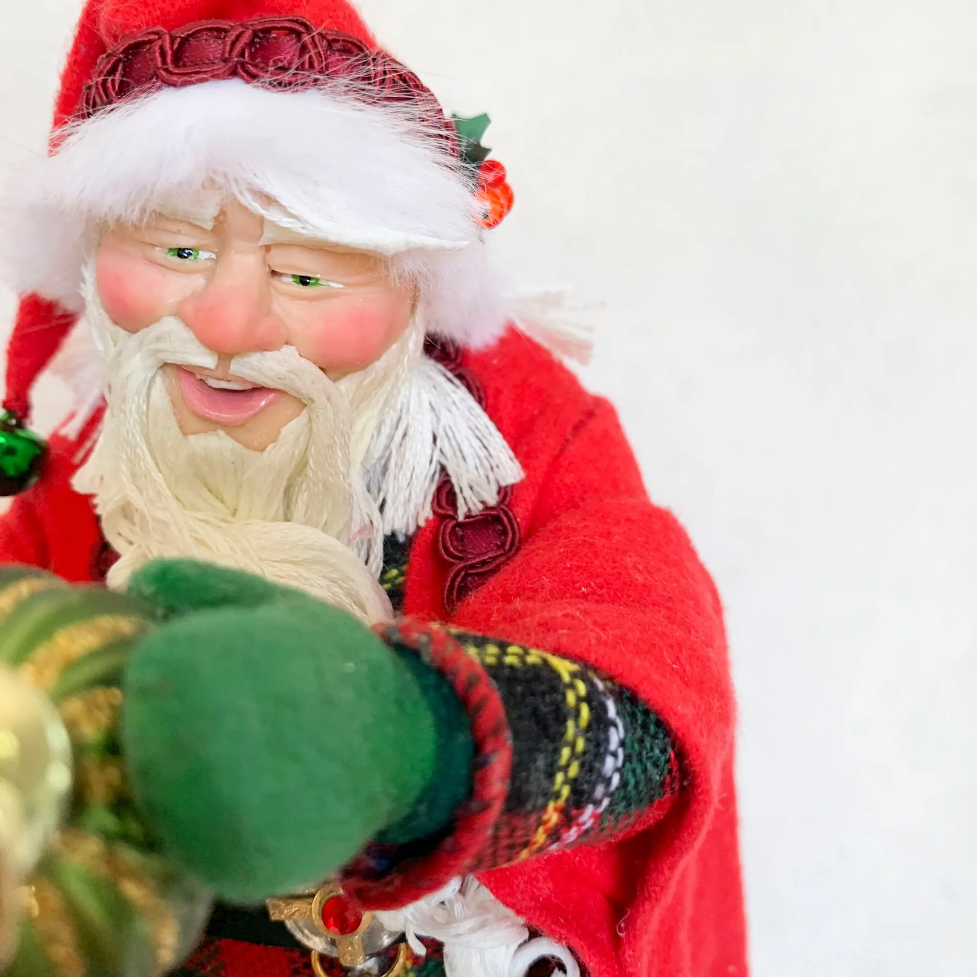 Beautiful Christmas Baubles - Santa admiring decorative balls - Hanging Ornament