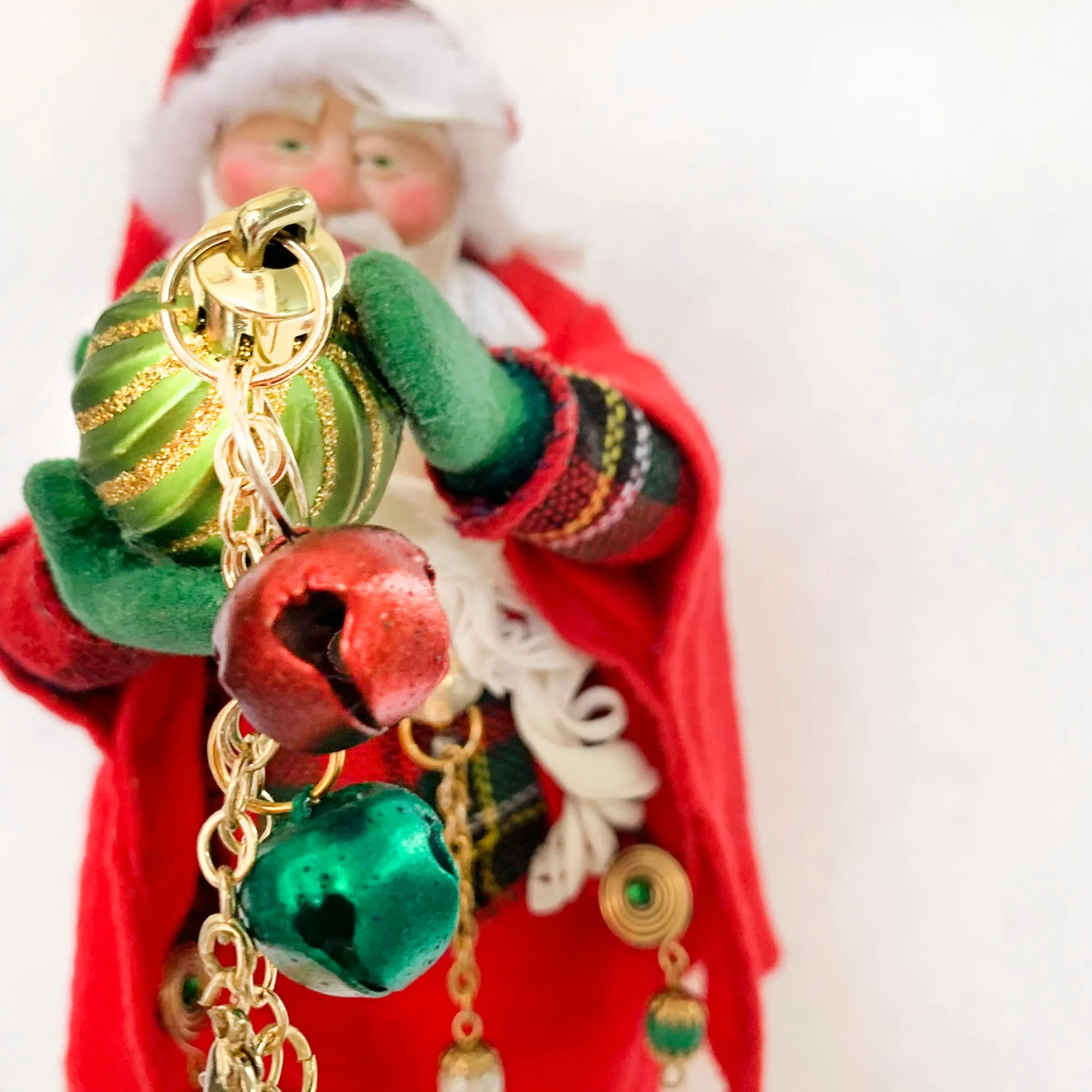 Beautiful Christmas Baubles - Santa admiring decorative balls - Hanging Ornament