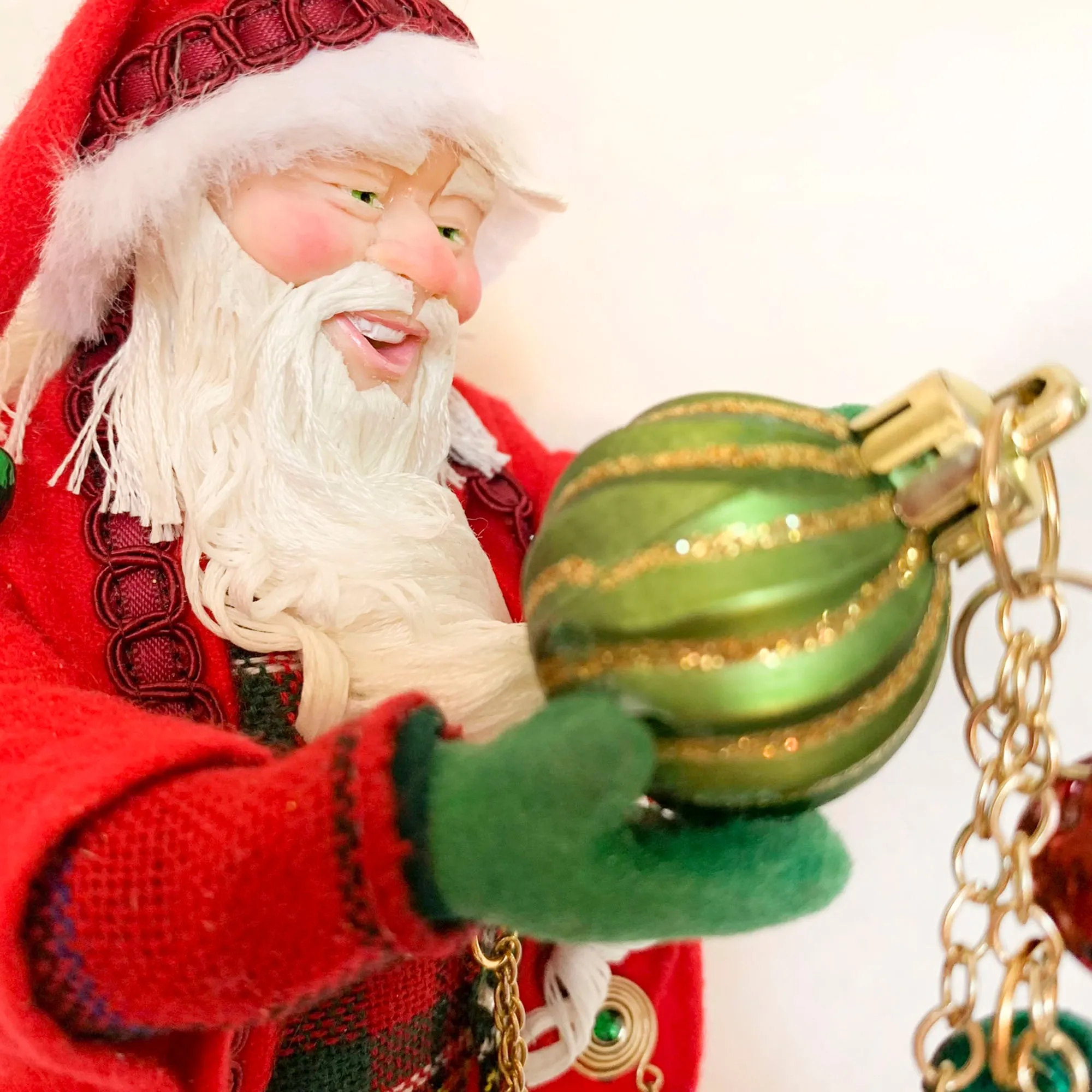 Beautiful Christmas Baubles - Santa admiring decorative balls - Hanging Ornament