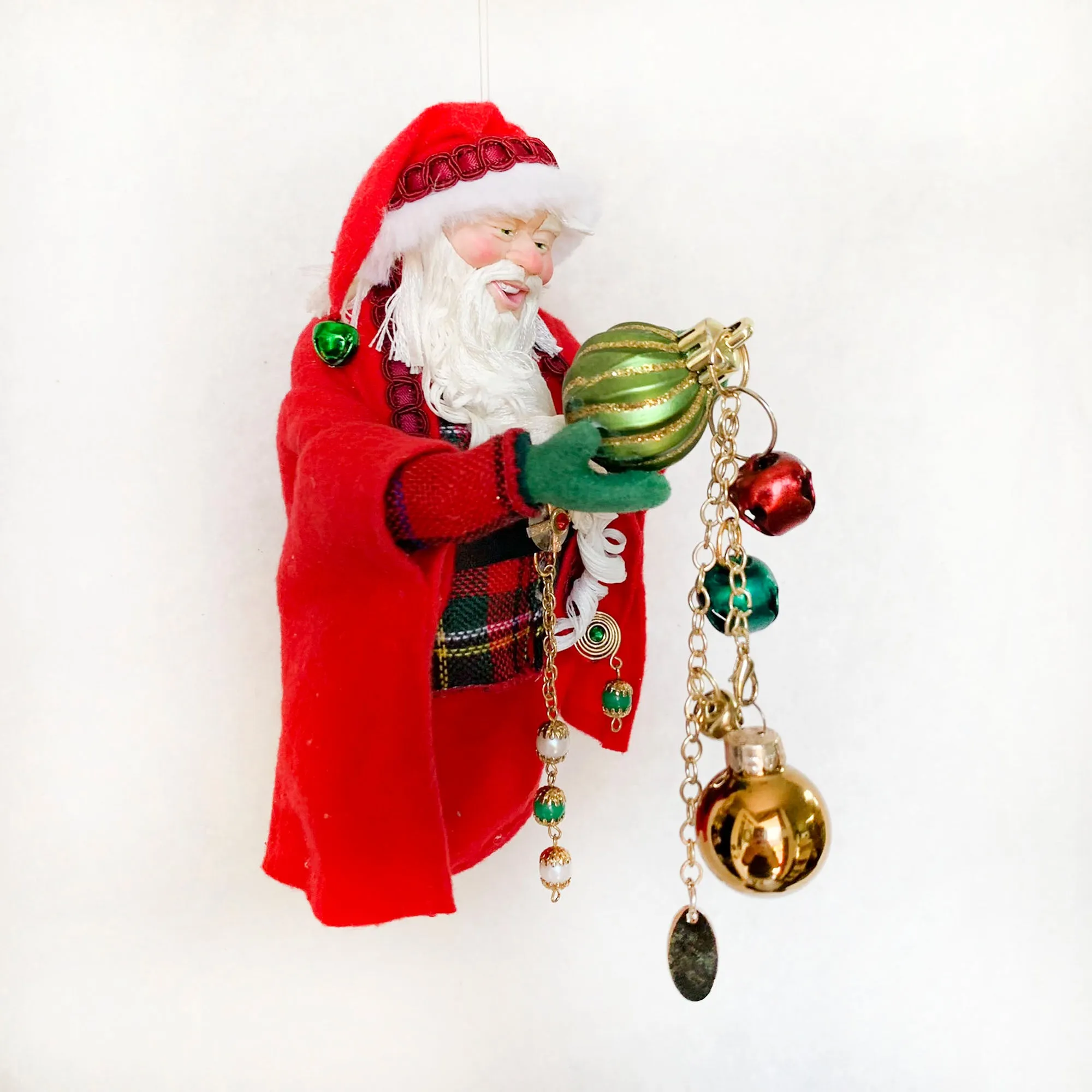 Beautiful Christmas Baubles - Santa admiring decorative balls - Hanging Ornament