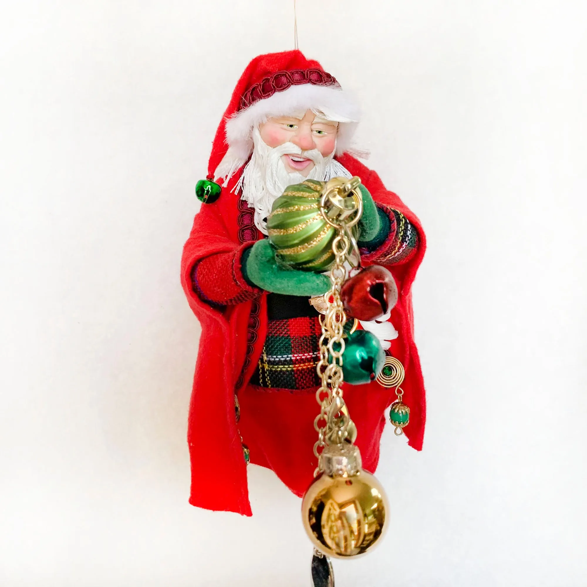 Beautiful Christmas Baubles - Santa admiring decorative balls - Hanging Ornament