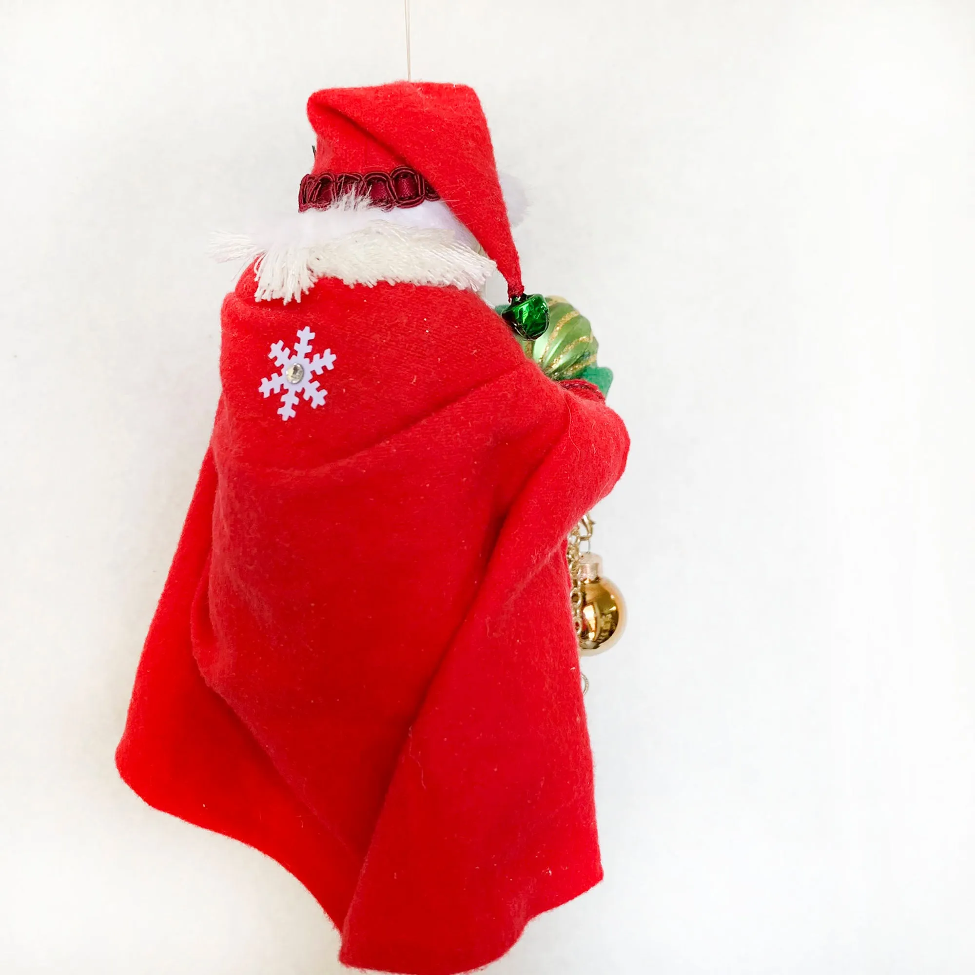 Beautiful Christmas Baubles - Santa admiring decorative balls - Hanging Ornament