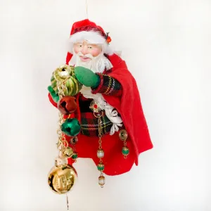 Beautiful Christmas Baubles - Santa admiring decorative balls - Hanging Ornament