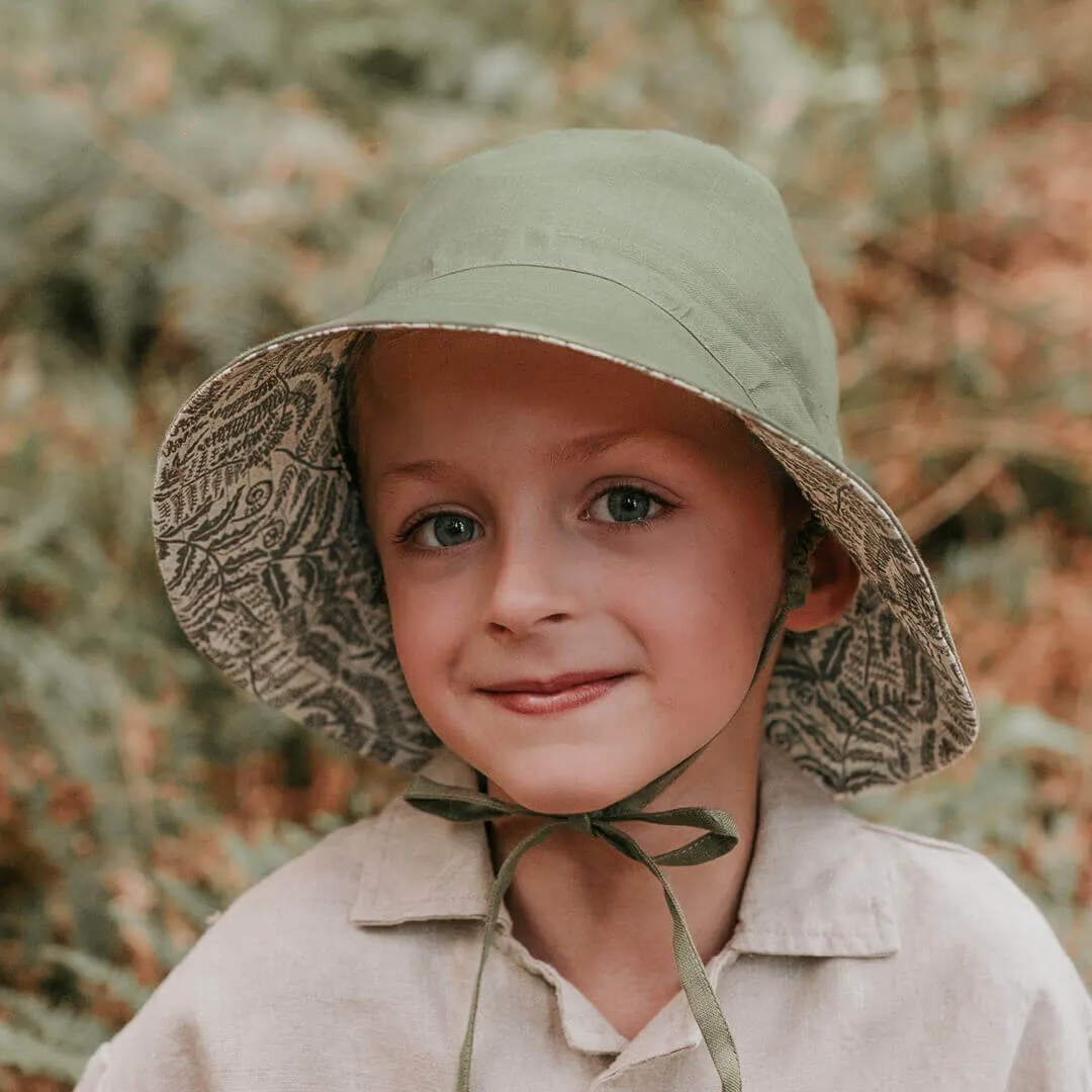 Bedhead 'Explorer' Kids Reversible Classic Bucket Hat - Fern / Moss
