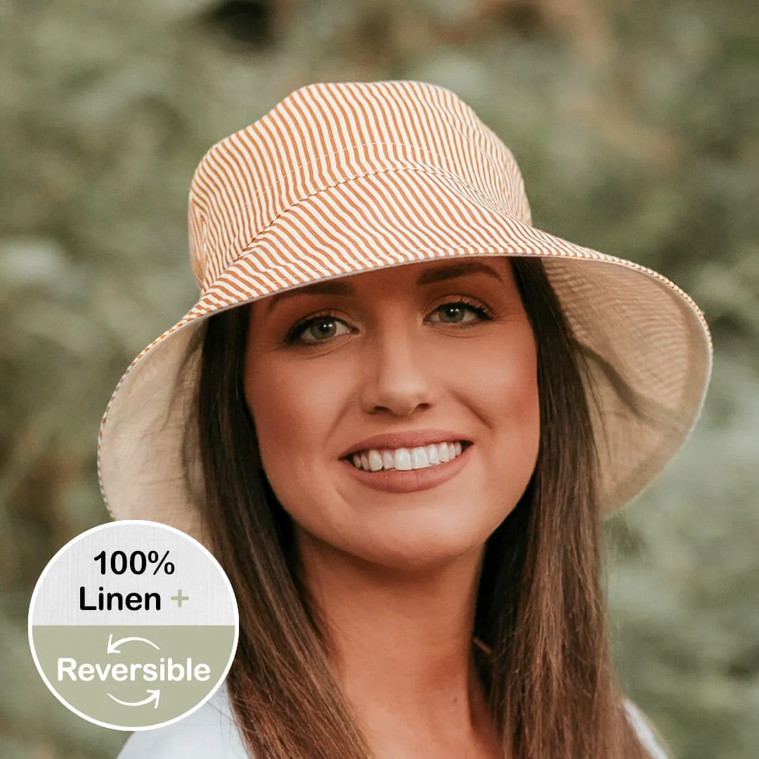 Bedhead Vacationer Reversible Adult Sun Hat - Frankie / Flax