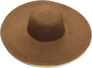 Big Beach Straw Hat for Women Foldable Summer Wide Brim Sun Hat for UV Protection Packable Oversized Travel Straw Cap