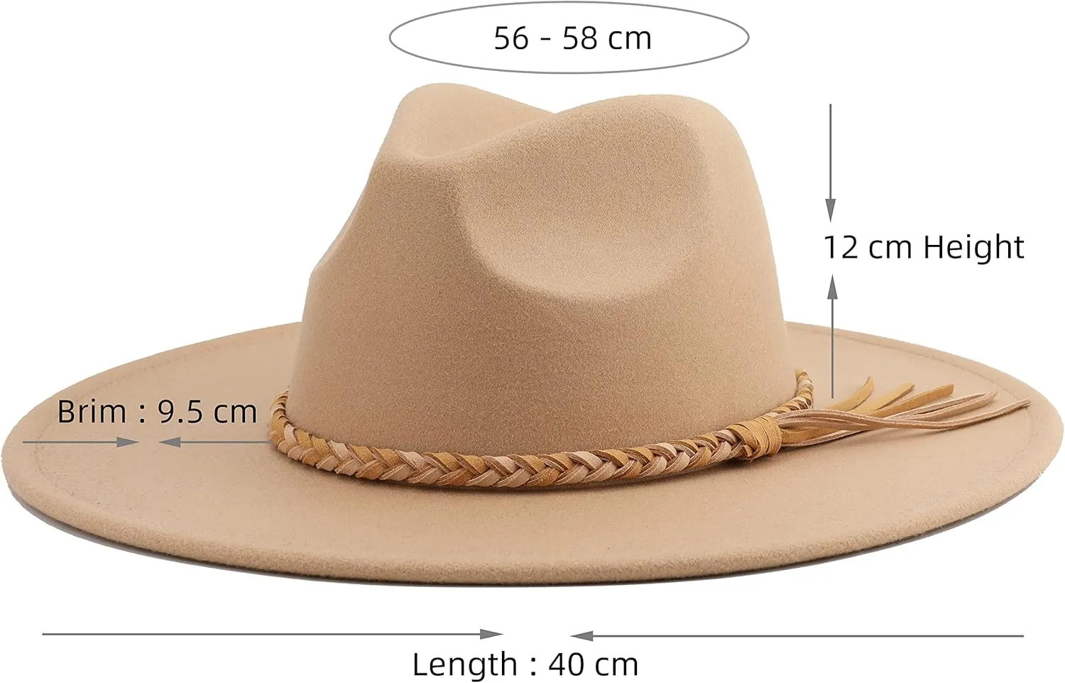Big Wide Brim Women Fedora Hat