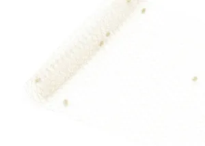 Birdcage Veil Netting with Dots, 10" Wide, Sold by the Yard  - Ivory