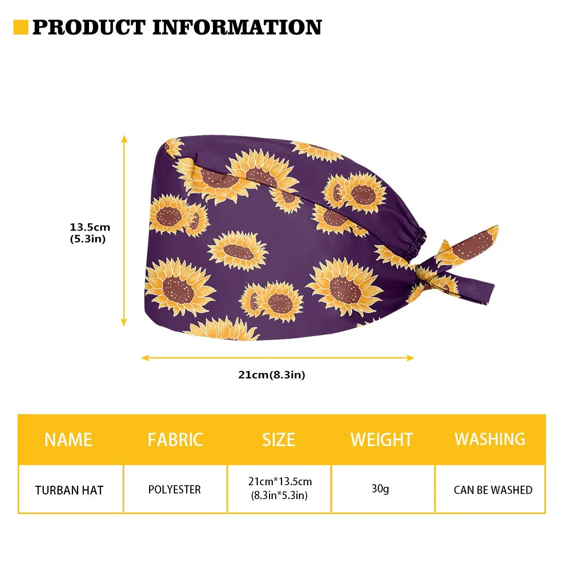 Biyejit Sun and Moon Bouffant Hats for Women Men Adjustable Turban Cap Head Scarf Beanie Working Cap with Sweatband for Nursing