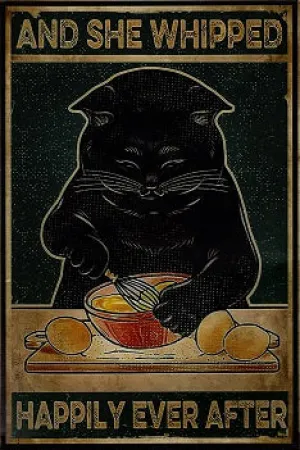 Black Cat She Whipped Happily Ever After Fantasy Art Print DIY Cottage Core Wall Art Make Your Own Poster Cards Home Decor Instant Download
