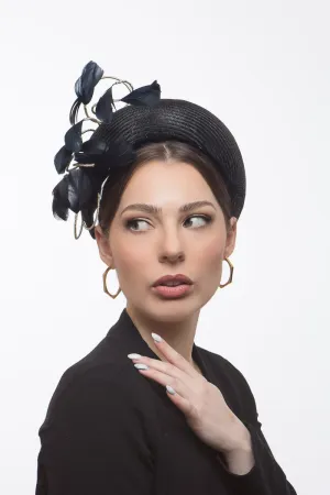 Black Halo Headband with Floating Feathers
