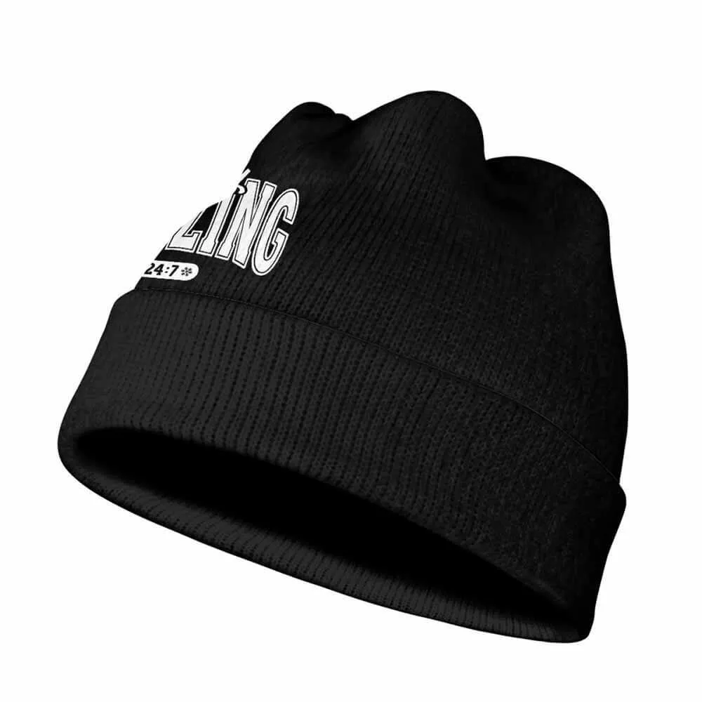 Black Literally Freezing Warm Knitted Beanie Hat