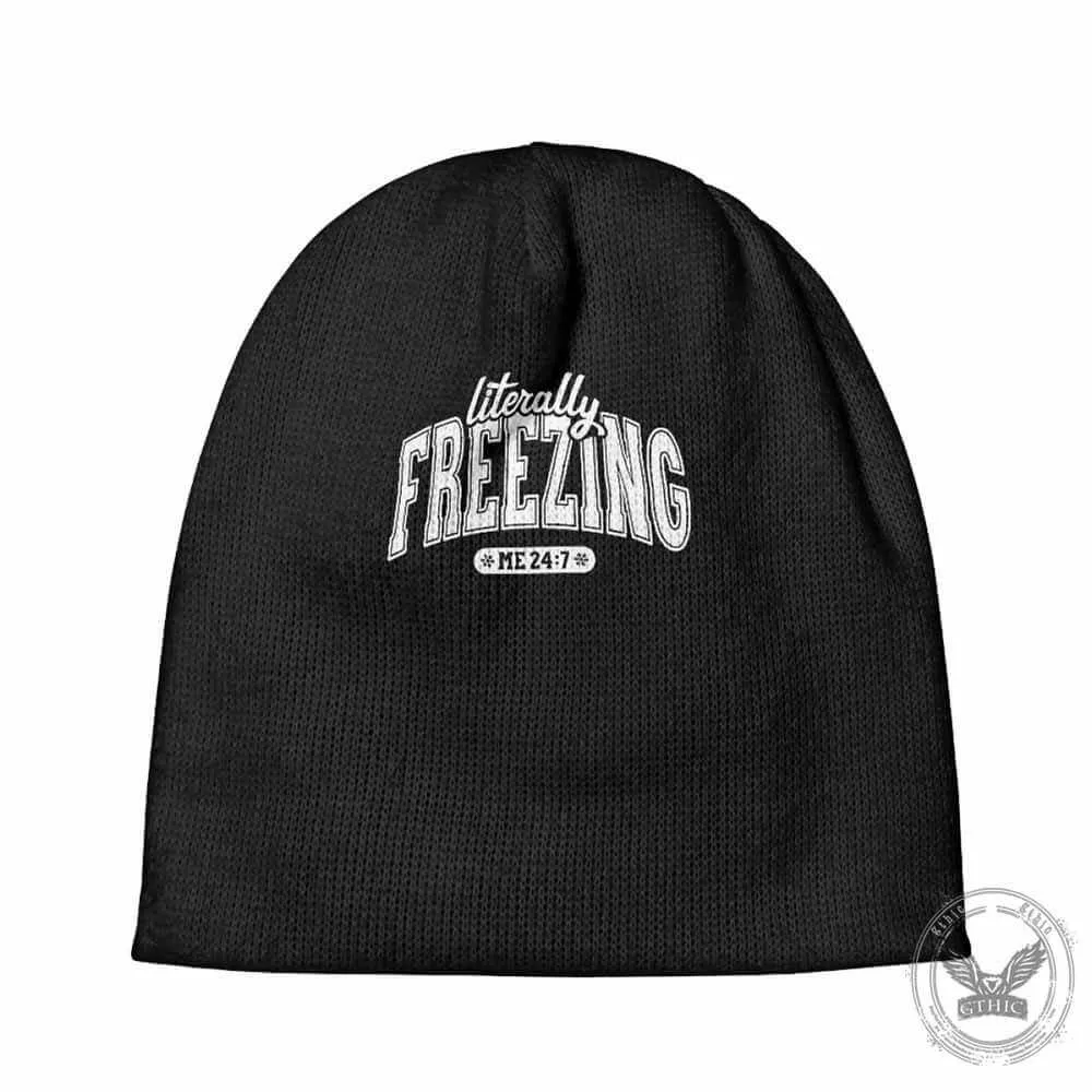 Black Literally Freezing Warm Knitted Beanie Hat