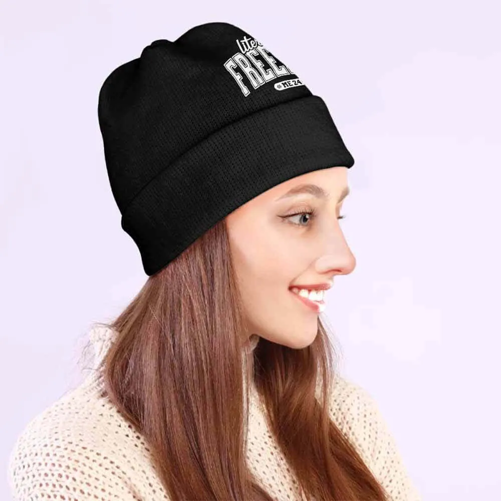 Black Literally Freezing Warm Knitted Beanie Hat