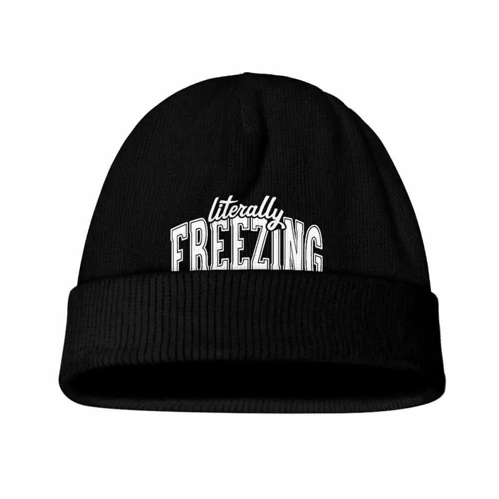 Black Literally Freezing Warm Knitted Beanie Hat