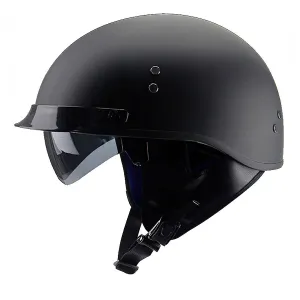 Black Matt Vintage Half Face Biker Helmet / DOT Certification Head Protection Helmet in Rock Style
