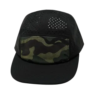 Blank - 5 Panel - Sporty - Unstructured - Black / Camo (Unisex)