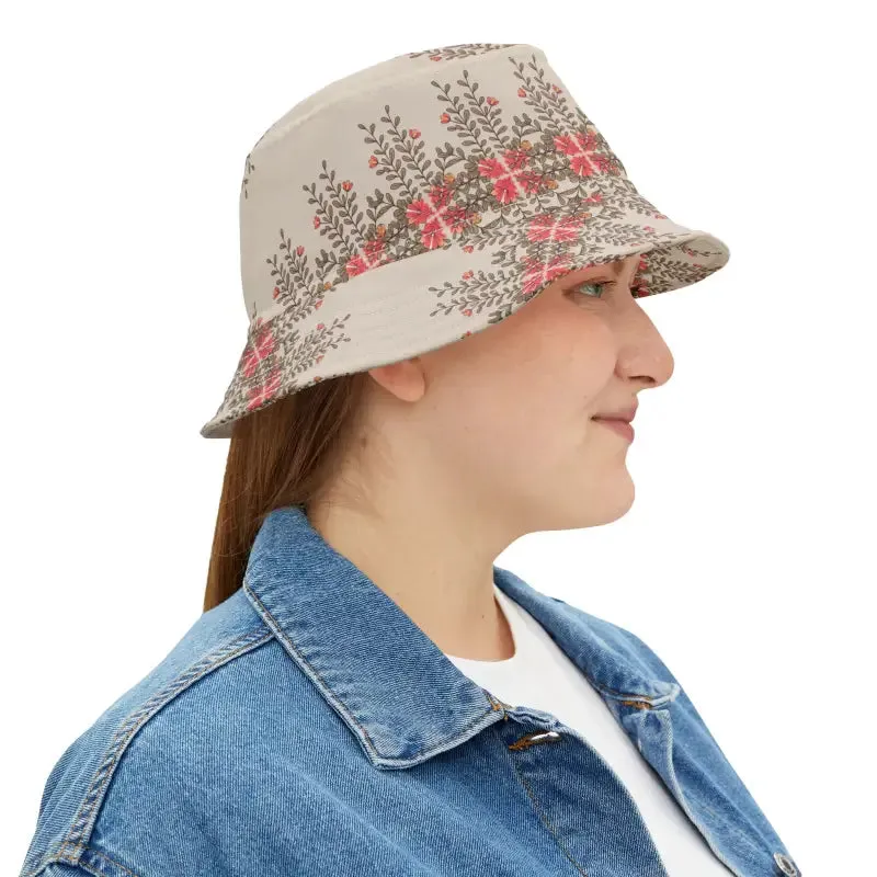 Bloom Bright Orange Flowers Bucket Hat