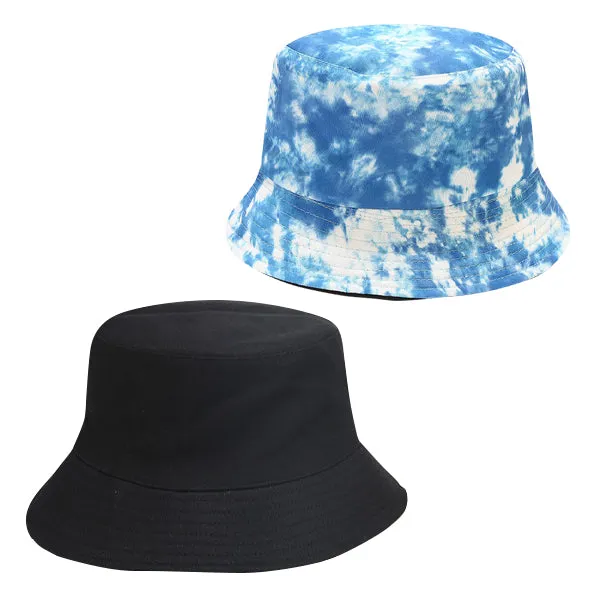 Blue and White Tie-Dye Bucket Hat