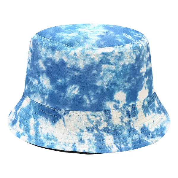 Blue and White Tie-Dye Bucket Hat
