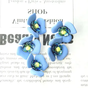Blue Flower-Shaped Decorative Buttons