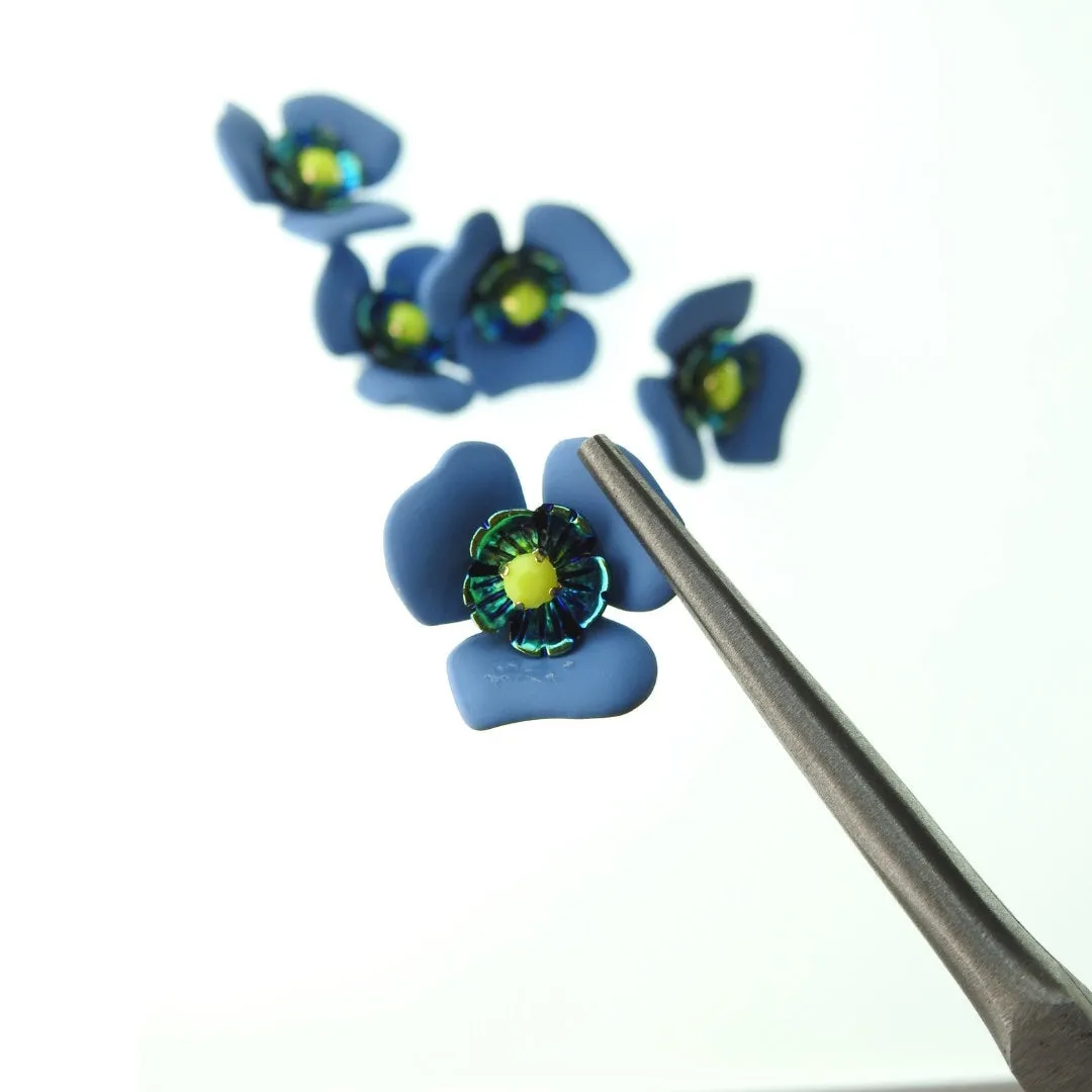 Blue Flower-Shaped Decorative Buttons