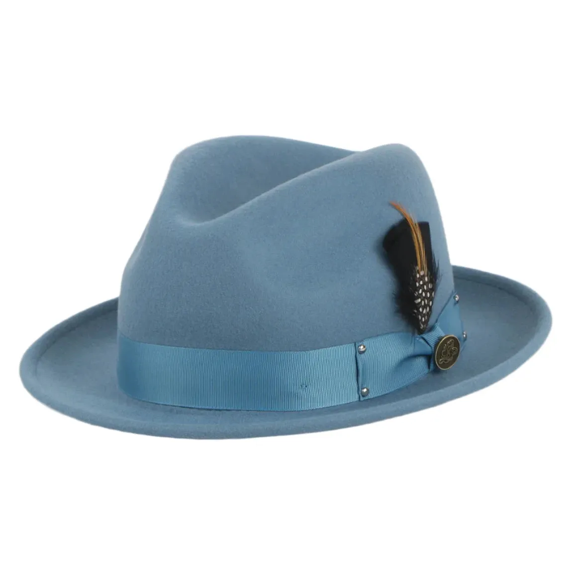 Blue Steven Land Men's Wool Fedora Felt Winter Hat-The Ayden Style No: WH-100