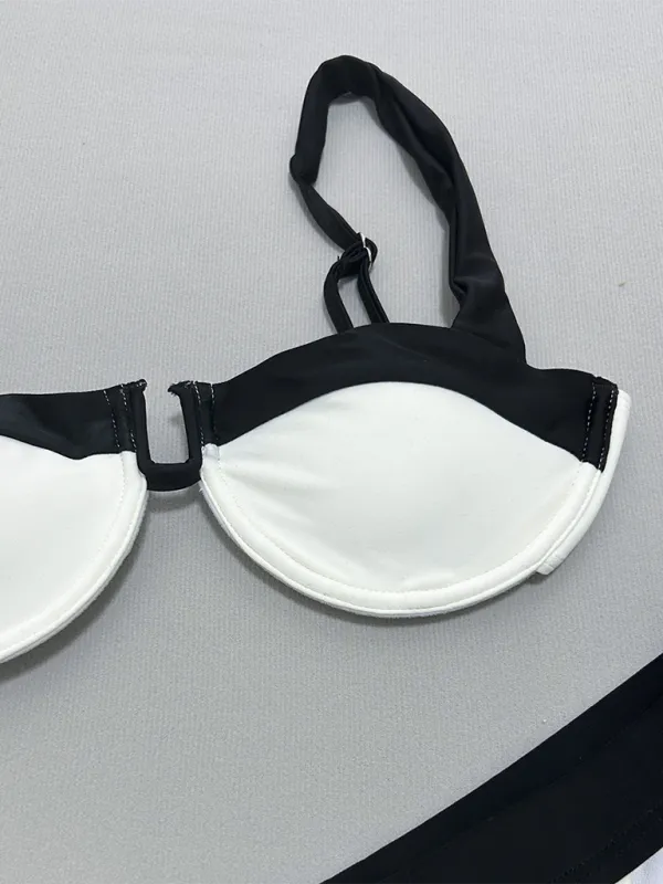 Blue Zone Planet |  Bekky's Black and White Gathered Bikini