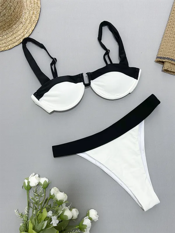 Blue Zone Planet |  Bekky's Black and White Gathered Bikini