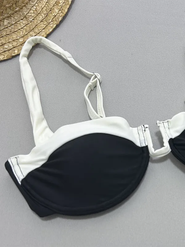 Blue Zone Planet |  Bekky's Black and White Gathered Bikini