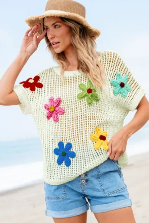 Blue Zone Planet |  Lynne's White Crochet Flower Hollow-out Cover-up